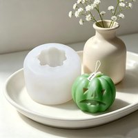 3D Smiling Pumpkin Silicone Mold, DIY Pumpkin Aromatherapy Candle Gypsum Soap Cement Craft Mould, Home Decoration Halloween Gift