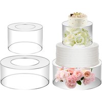 Acrylic Cake Stand Fillable Cake Risers Cupcake Display Holder Clear Cake Tier Stackable Cake Display Boxes for Wedding Birthday