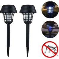 Solar Mosquito Killer and Lighting Mosquito Repellent Lamp for Outdoor Use Garden Patio, Purple and White Light