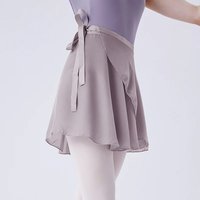 Women Ballet Skirts Lace-up Chiffon Dance Skirt Ballet Practice Tutu Skirt for Adults Girls Gray Purple Black White
