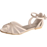 Venus lure Customized Sole Ivory Fabric Wedding Dance Flats Shoes for Women Peep Toe Wedding Bridal Sandals