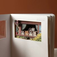 Cute Pet kitten 3d hollow paper carving notebook A5 cartoon diary student gift notepad book