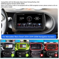 ESSGOO 9-Zoll Android 15 4+64G/4+128G Autoradio für Mercedes-Benz Smart Fortwo Forfour 453 (2014-2019) mit kabellosem Carplay, Android Auto, GPS-Navigation, RDS, FM, WLAN, Bluetooth, Mirror Link,