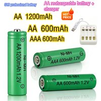 Originalrechargeable battery1.2V AA1200mAh/ AAA 600mAh/ AA600mAh suitableforcomputerclock radiovideogamedigitalcameratoy+charger