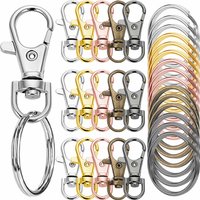 15/30Sets Swivel Snap Hook Keychains with Key Rings,Metal Keychain Clip and Key Ring, for Lanyard Crafts Jewelry Keychain Making