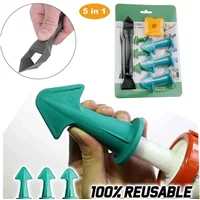 5pcs Caulking Nozzle Applicator Finishing Tool Spatula Plastic Glue Shovel Tile Brick Joints Floor Silicone Remover Grout Kit