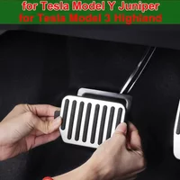 For Tesla Model Y/3 Highland Upgrade Foot Pedal Pads Cover Non-slip Accelerator Brake Rest Performance Aluminum Mats Accessories
