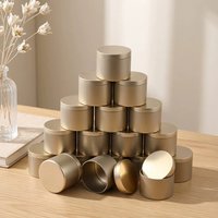24pcs Champagne Golden 4oz/8oz Metal Candle Jars with Lid - Perfect for DIY Crafts, Storage and Holiday Gifts
