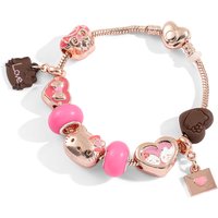 Kawaii Sanrio Charms Bracelet Cute Hello Kitty Diy Bracelet KT Cat Love Heart Beads Bangle for Girlfriend Accessories Gifts