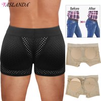 Men's Underwear Boxer Briefs Tummy Control Body Shaper Enhance Butt Lifter Sexy Shapewear with Removable Padded