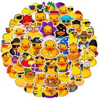 50pcs Duck Stickers,Cute Yellow Duck for Water Bottles,Duck Helmet Stickers