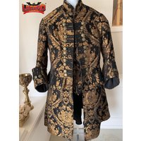 Elizabethan Costume Men Renaissance Victorian Queen Elizabeth Tudor Period Colonial Pirate Captain Trench Coat Costume Jacket