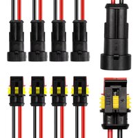 10pcs 2 Pin Way Connector Waterproof Connectors Male & Female Way 16 AWG Wire for Car Truck Boat Electrical Connector