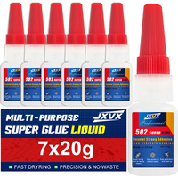 502 Super Strong Adhesive 20g, (Pack of 7), Cyanoacrylate Adhesive, for Hard Plastics, Crafts, Ceramics, Frame, Leather, Metal, Strong Bonding Liquid Glue Tool, Christmas DIY