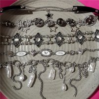 Personalized Vintage Star Pearl Choker Charms Necklaces For Women Punk Y2K Charm Grunge Aesthetic Accessories Neck Jewelry