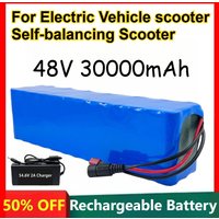 48V 30000mAh 18650 Lithium Battery for Electric Vehicle Scooter Self-balancing Scooter Rechargeable Batteries with Charger