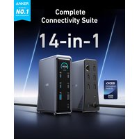 Anker A83B6 Prime Docking Station, 14-Port with 160W Max Output, 10Gbps Fast Data Transfer, Real-Time Smart Interface