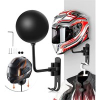 AliExpress NONE Wall Mount Motorcycle Helmet Holder 180°Rotation Football Bicycle Helmet Rack Helmet Display Hanger Stand for Caps With 2 Hooks