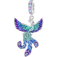 CYCUFF 925 Sterling Silver Colorful Phoenix Charms Beads Pendant Fit DIY Bracelet Necklace Jewelry Souvenir Gifts