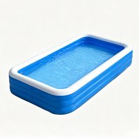 3m/3.8m/4.2m/4.6m Blue and White Three-Layer Inflatable Pool—the Perfect Choice for Family Fun and Summer Outdoor Activities