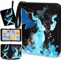NEW Pokemon Card Collection Album 400pcs Binder Cartoon Zipper Photo Album for Anime Fans PU Leather Storage Book for Card Games