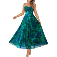 Women Summer Floral Maxi Dresses Elegant Spaghetti Strap Dress Printed Party Dress Beach Long Dresses
