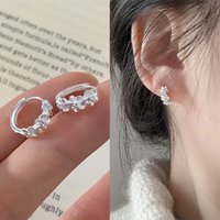 925 Sterling Silver Simple 3-Flower Earrings Fashion Women's Charm Jewelry Gift