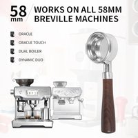 58mm Bottomless Portafilter with 2Cups Filter Basket For Breville Oracle, Oracle Touch, Dual Boiler BES980XL BES990 BES920XL