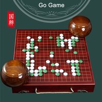 Luxury Jade Go Game Chess Set, Weiqi Chess Game, 361 D2.2cm Green White Stone Chess Pieces, Wooden Chessboard, Table Game