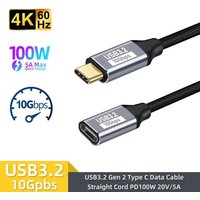100W PD USB C Extension Cable Male to Female 5A Fast Charging 10Gbps 4K 60Hz Video For MacBook Samsung Xiaomi Laptop Switch VR