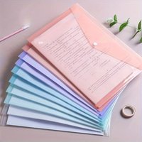 5pcs A4 Transparent Plastic File Folders Waterproof PP Document Storage Bags Student Test Papers & Office Organization Supplies