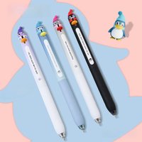 4pcs Cute Penguin Retractable Gel Pen Novelty Fun Shape Pen Quick Dry 0.5mm Black Ink Pen