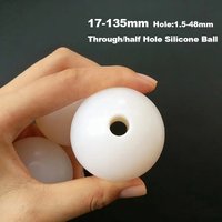 17-135mm Through/half Hole Silicone Ball White Elasticity for High Temperature Industrial with Perforated Vibrating Screen Ball