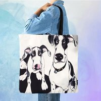 Umhängetasche mit großem Fassungsvermögen und Tiermuster, Handtasche mit niedlichem Hundemotiv, lässige Damenhandtasche, Einkaufstasche für die Arbeit