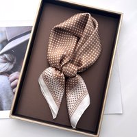 Imitation Silk Square Scarf For Women Polka Dot Printed Bandanas Stylish Hairband Luxury Hijab Neckerchief Elegant Shawl Wraps