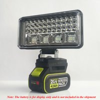 Lithium Battery Work Light Suitable for WORX Outdoor Emergency Spotlight Portable Fishing Wireless Lighting Lamp Without Battery