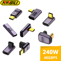 NNBILI 5A Type-C OTG Adapter 240W Fast Charging Data Converter USB4.0 40Gbps Support 8K 60Hz USB C 90/180 Degree Elbow Adapter