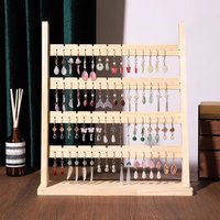 4-Tier Wooden Earring Display Organizer Holder Detachable Earring Jewelry Display Rack Jewelry Tower for Long Ear Studs Storage