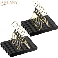 ARLANY 12Pcs Wood Hair Extensions Skirt Hanger for Clothes Hair Extensions Hanger Luxury Wigs Hair Pants Hanger Holders Clamp