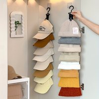 1PCHat storage,Belt8Clip、Can Accommodate8Baseball cap、Gray and black、For home and closet hat storage,Suitable for home use,Wardr