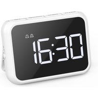 ORIA LED Alarm Clock Mirror Mini Desk Clocks Multifunctional Digital Alarm Snooze with USB Charging for Home Office Trave