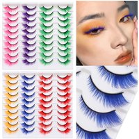 DIY false eyelashes colorful individual lashes Cosplay Strip Eyelashes Woman False Eyelashes Makeup Supplies