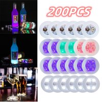 1-200PCS LED Coaster Lights Colorful Glowing Wine Bottle Stickers Bar Wedding Party Lighting Glowing Wine Bottle