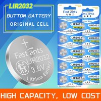 LIR2032 3.6V Rechargeable Lithium Ion Coin Cell Battery 3.7V high capacity for Key Fob Watch Remote Control with charge LIR2032h