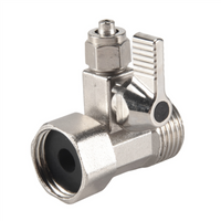 ABZV-RO Feed Water Adapter 1/2" to 1/4" Ball Valve Faucet Tap Feed Reverse Osmosis Silver