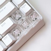 Light-transmitting Bow Themed Keycap Resin MOA Profile Custom Original Handmade Cute Keycaps for Mechanical Keyboard Accessories