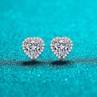 Luxurious 18K Real Platinum PT950 earrings for women, small and exquisite love bag, moissanite earrings, earrings