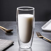 650ml Double Wall Glass Mug Clear Resistant Handmade Kungfu Tea Mug Coffee Milk Juice Lemon Healthy Drink Double Layer Glass Mug