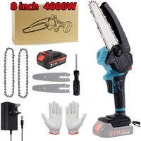 1 Batteries 8'' 4000W Mini Cordless Chainsaw Electric One-Hand Saw Wood Cutter for Makita