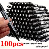 100pcs Permanent Marker Set, Oil-Based Quick-Dry Waterproof Ink for Writing on Paper, Plastic,Metal, Glass-Office&Craft Supplies
